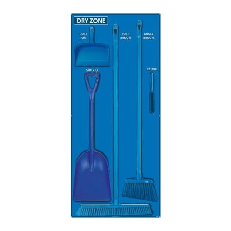 National Marker Co National Marker Dry Zone Shadow Board Combo Kit, Blue/Black, 68 X 30, Aluminum - SBK132AL